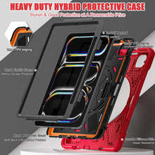 Load image into Gallery viewer, ProElite Cover for Apple iPad Pro 11 inch 2024 Case, Rugged 3 Layer Armor case Cover for iPad Pro 11 inch M4 2024 with Apple Pencil Holder, Shoulder Strap and Kickstand, Red
