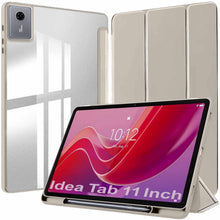 Load image into Gallery viewer, ProElite Cover for Lenovo idea Tab 11 inch 2025, Smart Flip Case Cover for Lenovo idea Tab 11 inch 2025 with Pen Holder, Grey [Transparent Back]
