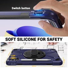 Load image into Gallery viewer, ProElite for Xiaomi Redmi Pad 2 Pro 12.1 inch Case, Rugged 3 Layer Armor case Cover for Xiaomi Redmi Pad 2 Pro 12.1 inch Case with Hand Grip and Rotating Kickstand with Shoulder Strap, Navy

