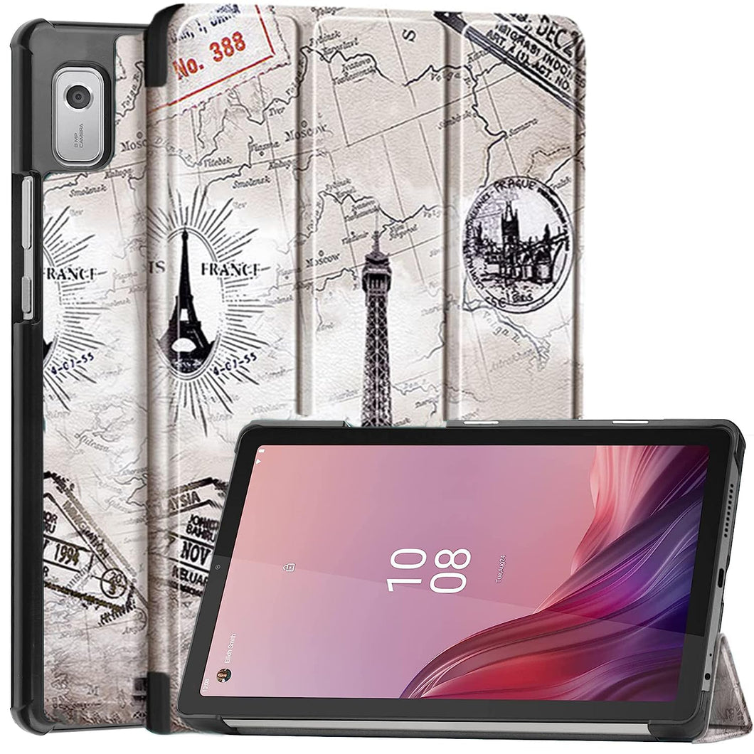 ProElite Smart Flip Case Cover for Lenovo Tab M9 9 inch Tablet, Eiffel