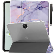 Load image into Gallery viewer, ProElite Cover for OnePlus Pad Go 11.35 inch Case Cover, Transparent Flip Case Cover for OnePlus Pad Go 11.35 inch 2023 with Stylus, Support Auto Sleep Wake, Marble Purple
