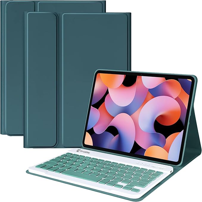 {Refurbished}ProElite Keyboard case for Xiaomi Mi Pad 6 11 inch, Magnetic Detachable Wireless Bluetooth Keyboard Built-in 7-Colors Backlit, Dark Green