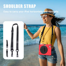 Load image into Gallery viewer, ProElite Rugged 3 Layer Armor case Cover for Apple iPad Air 11 M3/M2, iPad Air 5th/4th Gen 10.9 inch with Hand Grip, Pencil Holder and Rotating Kickstand, Red
