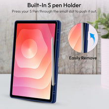 Load image into Gallery viewer, ProElite Cover for Samsung Galaxy Tab S11 11 inch, Smart Flip Case Cover for Samsung Galaxy Tab S11 11 inch with Pen Holder, Dark Blue [Transparent Back]
