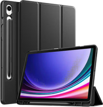 Load image into Gallery viewer, ProElite Cover for Samsung Galaxy Tab S9 Cover, Soft Flexible Flip Case Cover with S Pen Holder for Samsung Galaxy S9 11 inch, Support Auto Sleep Wake, [Recoil Series] - Black
