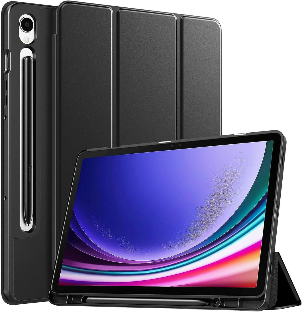 ProElite Cover for Samsung Galaxy Tab S9 Cover, Soft Flexible Flip Case Cover with S Pen Holder for Samsung Galaxy S9 11 inch, Support Auto Sleep Wake, [Recoil Series] - Black