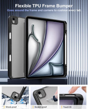 Load image into Gallery viewer, ProElite Case Cover for Apple iPad Air 13 inch M3/M2 2025/2024 Cover, Transparent Smart Flip Cover for iPad Air 13 inch M3/M2 2025/2024 with Pencil Holder, Flowers
