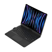 Load image into Gallery viewer, ProElite 360 Degree Rotatable Wireless Bluetooth TouchPad Keyboard Case Cover for Apple iPad Pro 13 inch 2024 M4, Built-in 7-Colors Backlit, Black
