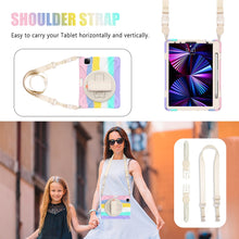 Load image into Gallery viewer, ProElite Rugged 3 Layer Armor case cover for Apple iPad Air 11 M3/M2 , iPad Air 5th/4th Gen 10.9 inch with Hand Grip, Pencil holder and Rotating KickStand, Rainbow
