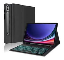 Load image into Gallery viewer, ProElite Keyboard case for Samsung Galaxy Tab S9 Ultra/S10 Ultra 14.6 inch with S Pen Holder, Magnetic Detachable Wireless Bluetooth Keyboard Built-in 7-Colors Backlit, Black
