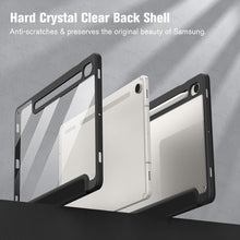 Load image into Gallery viewer, ProElite Cover for Samsung Galaxy Tab S9 FE 10.9 inch Cover Case, Smart Flip Case Cover for Samsung Galaxy Tab S9 FE 10.9 inch with S Pen Holder, Marble Green [Transparent Back]
