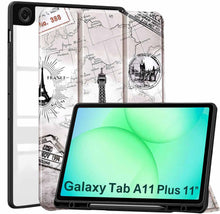 Load image into Gallery viewer, ProElite Cover for Samsung Galaxy Tab A11 Plus 11 inch 2025, Smart Flip Case Cover for Samsung Galaxy Tab A11+ 11" 2025 with Pen Holder, Eiffel [Transparent Back]
