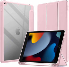 Load image into Gallery viewer, ProElite Case Cover for Apple iPad 10.2 inch Case, Smart Flip Case Cover for Apple iPad 10.2 inch 2021 9th/8th/7th Gen, Clear Soft Back with Pencil Holder, Pink
