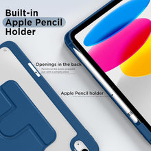 Load image into Gallery viewer, ProElite for Apple iPad (A16) 11th/10th Generation (2025/2022) Cover, 360 Degree Rotatable Smart Flip Cover for Apple iPad 11th/10th Gen, Transparent Back case Cover with Pencil Holder, Dark Blue
