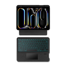 Load image into Gallery viewer, ProElite Wireless Bluetooth TouchPad Keyboard Case for iPad Pro 11 inch M4/M5 2024/2025, Magnetic Detachable Wireless TouchPad Keyboard Case with Apple Pencil Holder &amp; Built-in 7-Colors Backlit, Black

