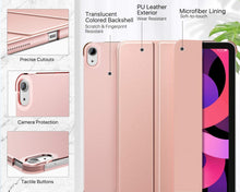 Load image into Gallery viewer, ProElite Case for iPad Air 11 Inch M4/M3/M2 2026/2025/2024, Air 5th Gen 2022/iPad Air 4th Gen 2020 10.9 Inch, Slim Hard PC Translucent Back Shell Smart Cover Fit iPad Air 11 M3/M2 &amp; Air 10.9 Case, Rose Gold
