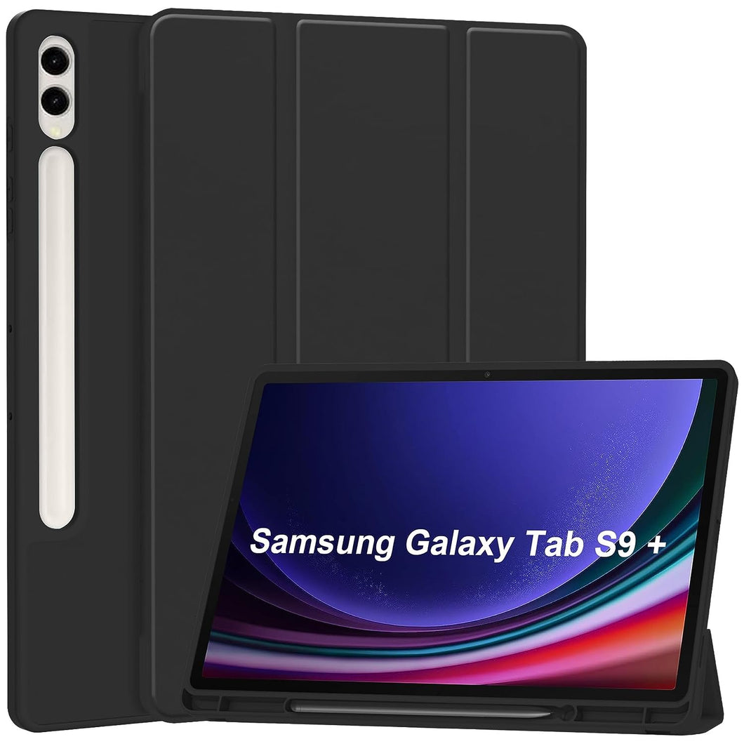 ProElite Cover for Galaxy Tab S9 FE+/S9+/S10+ 12.4 inch Cover, Soft Flexible Flip Case with S Pen Holder for Samsung Tab S9 FE Plus/S9 Plus/S10+ 12.4