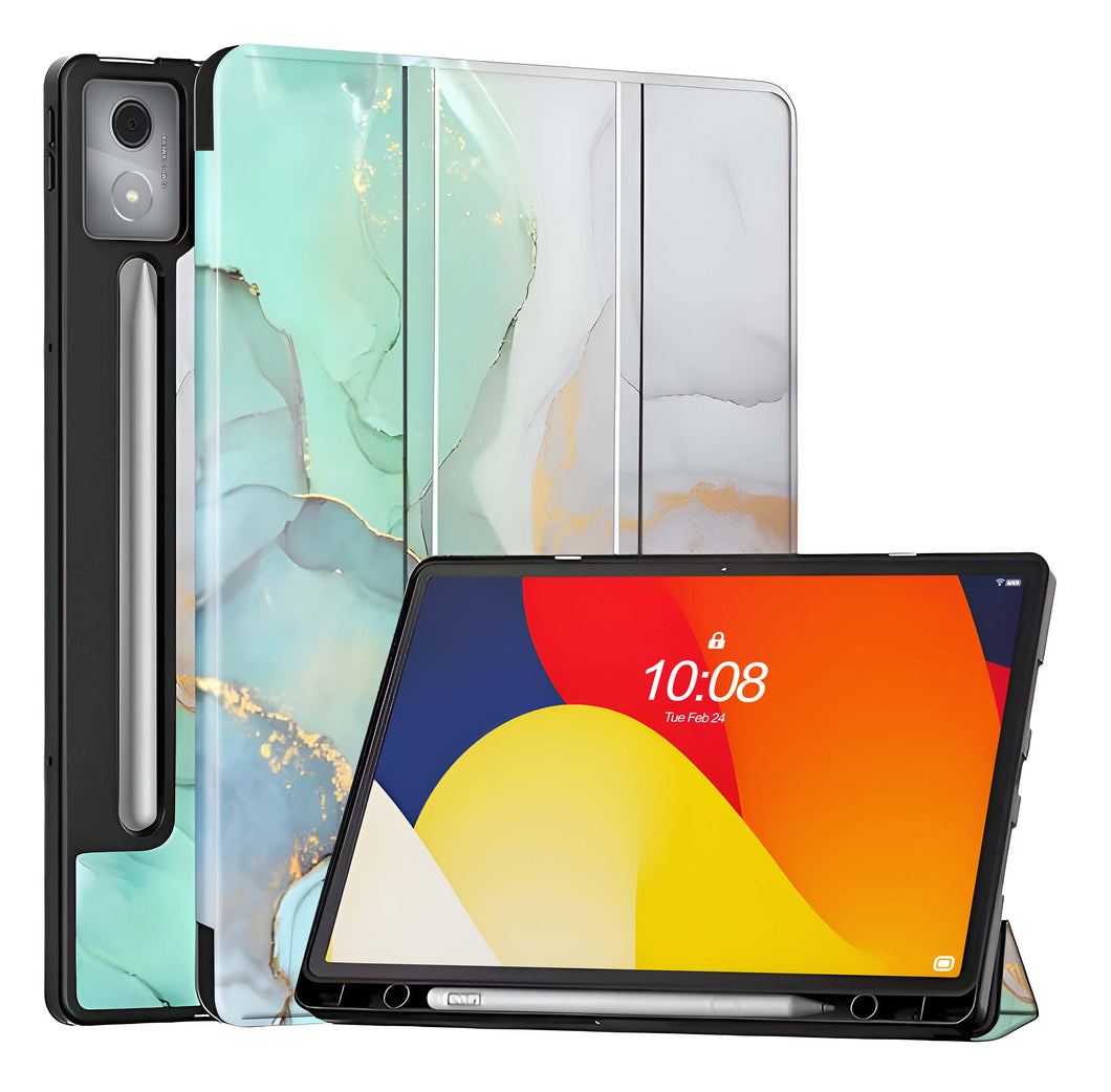 ProElite Cover for Moto Pad 60 Pro 12.7 inch 2025 case Cover, Soft Flexible Flip Case Cover for Moto Pad 60 Pro 12.7 inch 2025 [Recoil Series] - Marble Green