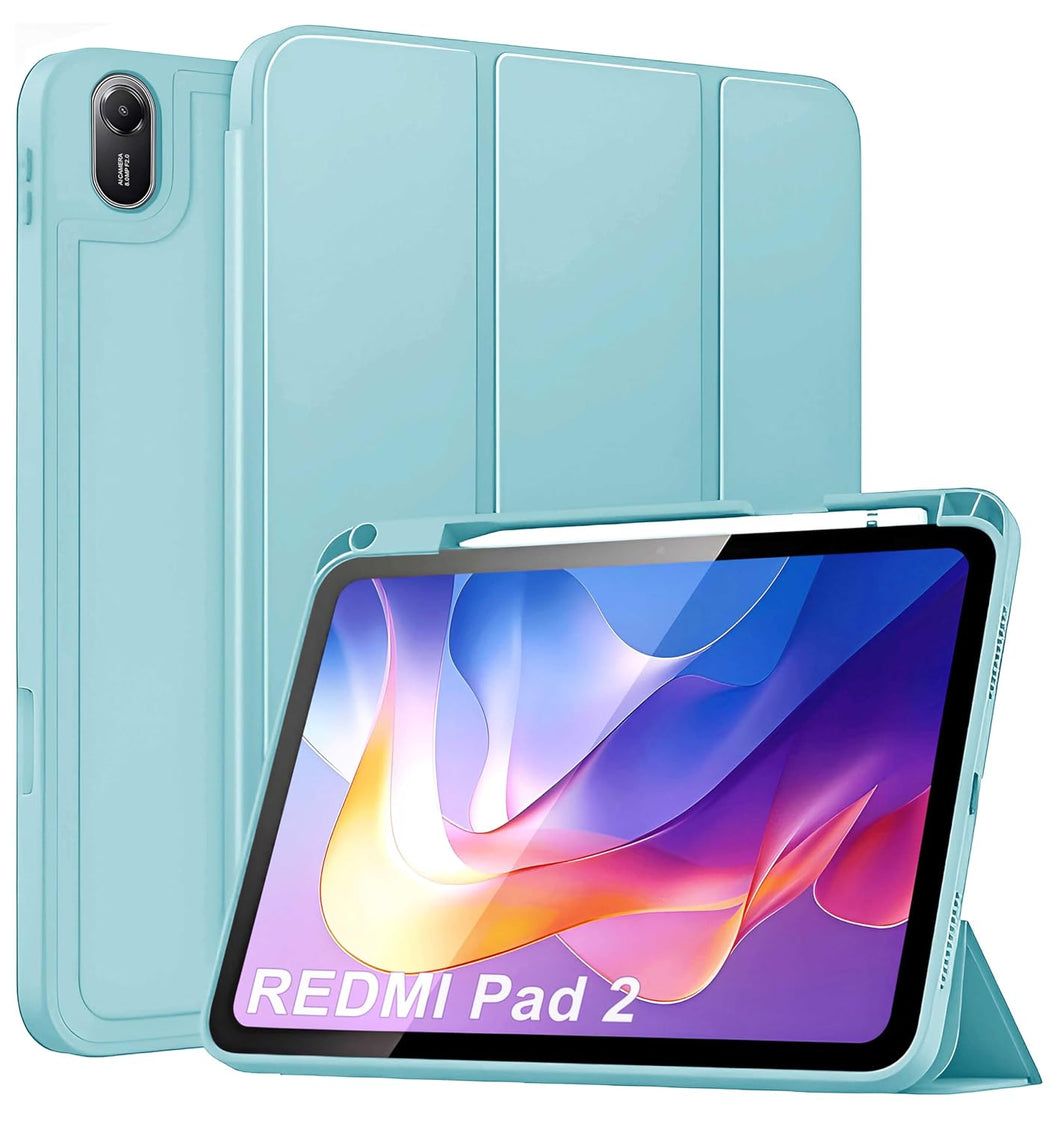 ProElite Cover for Xiaomi Redmi Pad 2 11 inch Case, Soft Flexible Flip Case Cover for Xiaomi Redmi Pad 2 11 inch with Pen Holder, Support Auto Sleep Wake, [Recoil Series] - Light Blue