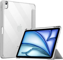 Load image into Gallery viewer, ProElite Case Cover for Apple iPad Air 13 inch M3/M2 2025/2024 Cover, Transparent Smart Flip Cover for iPad Air 13 inch M3/M2 2025/2024 with Pencil Holder, Grey
