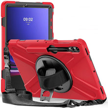 Load image into Gallery viewer, ProElite Cover for Samsung Galaxy Tab S9 Plus Cover Case, Rugged 3 Layer Armor case Cover for Samsung Galaxy Tab S9 Plus 12.4 inch with SPen Holder, Hand Grip and Rotating Kickstand, Red
