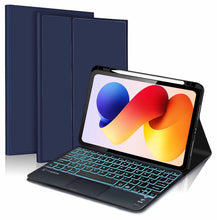 Load image into Gallery viewer, ProElite TouchPad Keyboard case for Xiaomi Redmi Pad 2 Pro 12.1 inch, Magnetic Detachable Wireless Bluetooth TouchPad Keyboard Built-in 7-Colors Backlit with Pen Holder, Dark Blue
