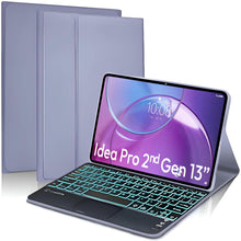 Load image into Gallery viewer, ProElite TouchPad Keyboard case for Idea Tab Pro 2nd Gen 13 inch 2026, Magnetic Detachable Wireless Bluetooth TouchPad Keyboard Idea Tab Pro 2nd Gen 13 inch (Built-in 7-Colors Backlit), Lavender
