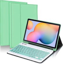 Load image into Gallery viewer, ProElite Keyboard case for Samsung Galaxy Tab S6 Lite 10.4 Inch 2024 SM-P610/P615 with Pencil Holder, Magnetic Detachable Wireless Bluetooth Keyboard Built-in 7-Colors Backlit, Mint Green
