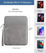 Load image into Gallery viewer, ProElite Polyester Tablet Sleeve Case Cover 12&quot; to 13&quot; Tablets for Samsung Tab S7 Plus/S8 Plus/S9 Plus/S7 FE 12.4&quot;, Apple iPad Pro 12.9&quot;,Lenovo Tab P12, Microsoft Surface Pro 4/5/6/7/8/9, Coffee
