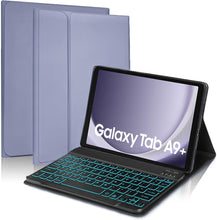 Load image into Gallery viewer, ProElite Keyboard case Cover for Samsung Galaxy Tab A9 Plus 11 inch, Magnetic Detachable Wireless Bluetooth Keyboard Built-in 7-Colors Backlit, Lavender
