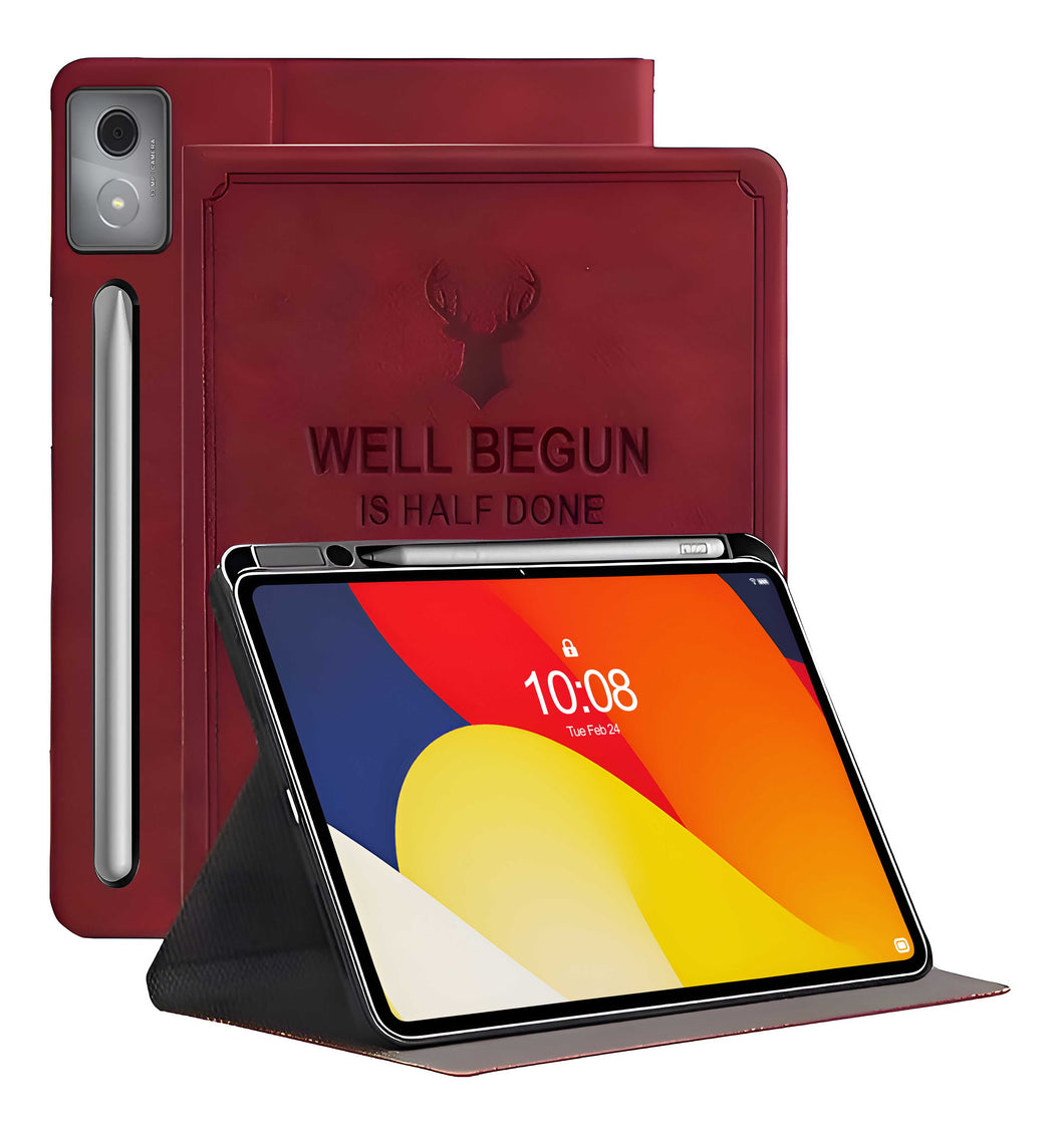 ProElite Cover for Moto Pad 60 Pro 12.7 inch 2025 Case Cover, Deer Smart Flip Case cover for Moto Pad 60 Pro 12.7 inch 2025 Tablet, Wine Red