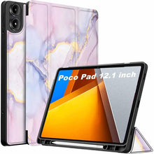 Load image into Gallery viewer, ProElite Cover for Poco Pad 12.1 inch Cover, Soft Flexible Flip Case Cover for Poco Pad 12.1 inch with Pen Holder, Support Auto Sleep Wake Feature, [Recoil Series] - Marble Pink
