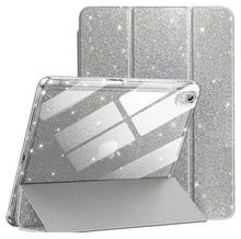 Load image into Gallery viewer, ProElite Case for iPad Air 11 Inch M4/M3/M2, iPad Air 10.9 inch 5th/4th Gen case Cover, Transparent Smart Flip Cover with Pencil Holder, Glittering Silver
