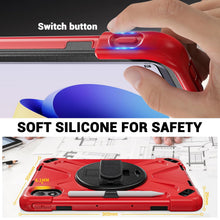 Load image into Gallery viewer, ProElite for Xiaomi Redmi Pad 2 Pro 12.1 inch Case, Rugged 3 Layer Armor case Cover for Xiaomi Redmi Pad 2 Pro 12.1 inch Case with Hand Grip and Rotating Kickstand with Shoulder Strap, Red
