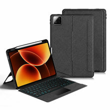 Load image into Gallery viewer, ProElite Wireless Bluetooth TouchPad Keyboard Case for Xiaomi Mi Pad 8/8 Pro/Mi Pad 7/7 Pro 11.2 inch Magnetic Detachable Bluetooth TouchPad Keyboard with Built-in 7-Colors Backlit &amp; Pen Holder, Black

