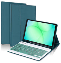 Load image into Gallery viewer, ProElite Keyboard case Cover for Samsung Galaxy Tab A11 8.7 inch/A9 8.7 inch, Magnetic Detachable Wireless Bluetooth Keyboard with S Pen Holder Built-in 7-Colors Backlit, Dark Green
