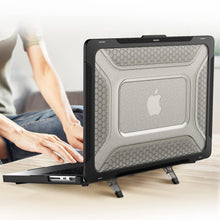 Load image into Gallery viewer, ProElite Case for MacBook Pro 14 inch Case 2024 2023 2022 2021 Release M3 A2918 A2992 M2 A2779 M1 A2442 Pro Max,Heavy Duty Honeycomb Hard Shell with Slim TPU Bumper and Fold Kickstand, Black
