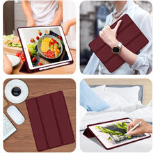 Load image into Gallery viewer, ProElite Smart Case for iPad 10.2 inch 2021 9th/8th/7th Gen [Auto Sleep/Wake Cover] [Pencil Holder] [Soft Flexible Case] Recoil Series - Wine with Stylus Pen

