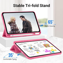 Load image into Gallery viewer, ProElite Smart Case for iPad 10th Generation 2022 [Auto Sleep/Wake Cover] [Left Side Pencil Holder] [Soft Flexible Case] Recoil Series - Hot Pink
