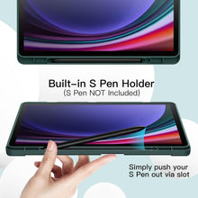 Load image into Gallery viewer, ProElite Cover for Samsung Galaxy Tab S10 Lite 10.9&quot;/ Tab S9 FE 10.9 inch/Tab S10 FE/Tab S9 11 inch Cover, Soft Flexible Flip Case with S Pen Holder, Auto Sleep Wake, [Recoil Series] - Dark Green
