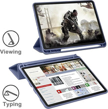 Load image into Gallery viewer, ProElite Smart Case for iPad (A16) 11th/10th Generation (2025/2022) [Auto Sleep/Wake Cover] [Left Side Pencil Holder] [Soft Flexible Case] Recoil Series - Marble Purple
