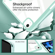 Load image into Gallery viewer, ProElite Case Cover for iPad Air 11 Inch M4/M3/M2 2026/2025/2024, Air 5th/4th Gen 10.9 Inch, Hybrid Detachable Magnetic Case Cover for Apple iPad Air with Pencil Holder, Mint Green [Transparent Back]
