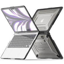 Load image into Gallery viewer, ProElite Case for MacBook Air 13.6 inch Case 2022 2023 2024 2025 Release M4/M3 A3113 M2 A2681 with Touch ID,Heavy Duty Honeycomb Hard Shell with Slim TPU Bumper and Fold Kickstand, Black
