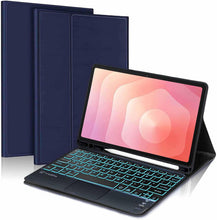 Load image into Gallery viewer, ProElite TouchPad Keyboard case for Samsung Galaxy Tab S11 11 inch with Pen Holder, Magnetic Detachable Wireless Bluetooth TouchPad Keyboard Built-in 7-Colors Backlit, Dark Blue
