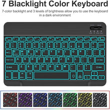 Load image into Gallery viewer, {Refurbished} ProElite Keyboard case Cover for Samsung Galaxy Tab A9 Plus 11 inch with S Pen Holder Magnetic Detachable Wireless Bluetooth Keyboard Built-in 7-Colors Backlit, Lavender
