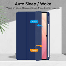 Load image into Gallery viewer, ProElite Cover for Samsung Galaxy Tab S11 Ultra 14.6 inch, Smart Flip Case Cover for Samsung Galaxy Tab S11 Ultra 14.6 inch with Pen Holder, Dark Blue [Transparent Back]
