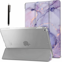Load image into Gallery viewer, ProElite Cover for Apple iPad 10.2 inch case Cover, Smart Flip Case Cover for Apple iPad 10.2" 9th Gen (2021) / 8th Gen / 7th Gen with Stylus Pen, Marble Purple
