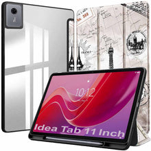 Load image into Gallery viewer, ProElite Cover for Lenovo idea Tab 11 inch 2025, Smart Flip Case Cover for Lenovo idea Tab 11 inch 2025 with Pen Holder, Eiffel [Transparent Back]
