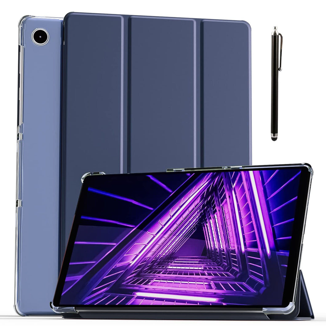 ProElite Smart Flip Case Cover for Lenovo Tab M10 HD 2nd Gen TB-X306X / Smart Tab M10 HD 2nd Gen TB-X306F, Translucent Back with Stylus Pen, Navy Blue