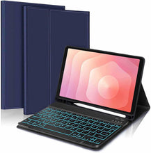 Load image into Gallery viewer, ProElite Keyboard case for Samsung Galaxy Tab S11 11 inch with Pen Holder, Magnetic Detachable Wireless Bluetooth Keyboard Case Built-in 7-Colors Backlit, Dark Blue
